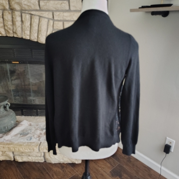 Banana Republic Black Knit Lace Sweater Medium - Picture 2 of 3